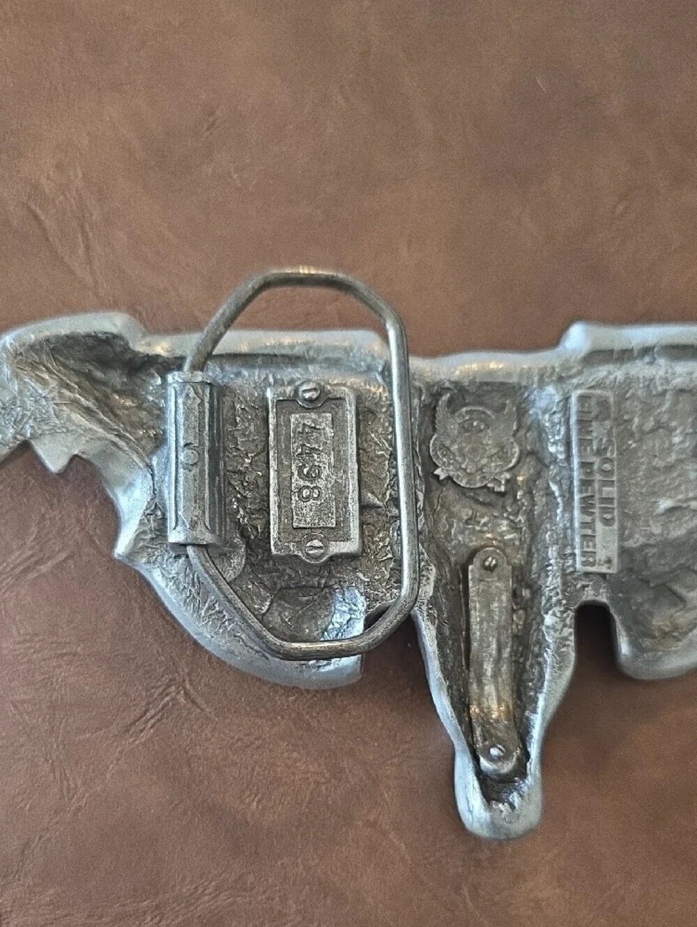 Dont Mess With Texas Belt Buckle Longhorn Skull Heavy Pewter Vintage 4498 Solid